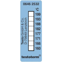 testo Öntapadós, felragasztható hőmérőcsík, 50 x 18 mm, 161/169/172/177/184/189/197/204 °C-ig Testo Testoterm (0646 2532)