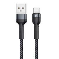 Remax Remax Jany Alloy USB-A - USB-C kábel 2.4A 1m fekete (RC-124a black) (RC-124a black)