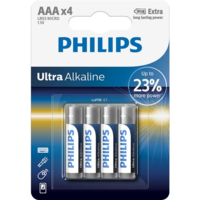 Philips Philips Alkáli 1.5V AAA Ceruza elem ExtremeLife+Ultra 4db (LR03E4B/10) (LR03E4B/10)
