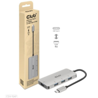 Club 3D CLUB3D CSV-1547 hálózati csatlakozó USB 3.2 Gen 2 (3.1 Gen 2) Type-C 10000 Mbit/s Fekete, Ezüst (CSV-1547)