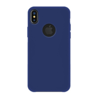 BLAUTEL 4-OK SILK műanyag telefonvédő (gumírozott, logo kivágás) SÖTÉTKÉK [Apple iPhone XS Max 6.5] (SCIXPA)