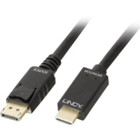 Lindy LINDY Kijelző csatlakozó / HDMI Csatlakozókábel [1x DisplayPort dugó - 1x HDMI dugó] 1.00 m Fekete (36921)