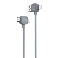 DUDAO Dudao 4az1-ben USB-A - 2xUSB-C - Lightning töltőkábel 1m szürke (L20S) (L20S)