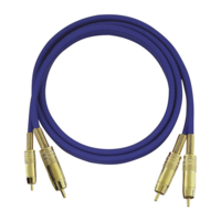 Oehlbach RCA audio kábel, 2x RCA dugó - 2x RCA dugó, 0,5 m, aranyozott, kék, OFC, Oehlbach NF 1 Master (2015)