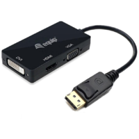 Equip Equip 133441 video átalakító kábel 0,24 M DisplayPort DVI-D + VGA (D-Sub) + HDMI Fekete (133441)