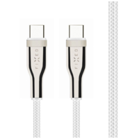 FIXED FIXED USB-C - USB-C harisnyázott kábel 100W, 1,2m fehér (FIXDB-CC12-WH) (FIXDB-CC12-WH)