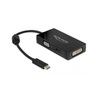 Delock DELOCK Adapter USB-C > VGA/HDMI/DVI St/Bu schwarz (63925)