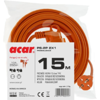 Acar Acar 220V hálózati hosszabbító 15.0m - Narancs (PS-2P 2X1/15M)