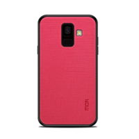 Mofi MOFI BRIGHT SHIELD műanyag telefonvédő (szilikon keret, textil hátlap) PIROS [Samsung Galaxy A6 (2018) SM-A600F] (5996457777167)