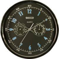 SECCO SECCO falióra 30cm páratartalom mérővel, hőmérővel króm színű (DFA010 / S TS6055-51) (S TS6055-51)