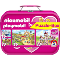 Schmidt Schmidt Playmobil 2x60, 2x100 db Puzzle Box - Fém kofferben rózsaszín (56498, 17798-184) (Schmidt 56498)