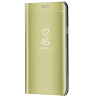 TokShop Samsung Galaxy A42 5G / M42 5G SM-A426B / M426B, Oldalra nyíló tok, hívás mutatóval, Smart View Cover, arany (utángyártott) (94240)