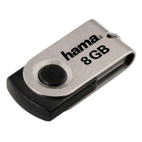 Hama Hama 8GB Rotate USB flash meghajtó USB A típus 2.0 Fekete, Ezüst (94142)