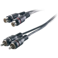 SpeaKa Professional RCA audio kábel, 2x RCA dugó - 2x RCA aljzat, 3 m, fekete, SpeaKa Professional 325095 (SP-1300380)