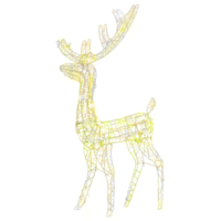 vidaXL meleg fehér akril karácsonyi rénszarvas dísz 140 LED-del 120 cm (329781)