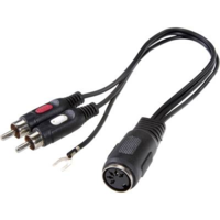 SpeaKa Professional RCA - DIN csatlakozó kábel, 5 pól. DIN aljzat - 2x RCA dugó, fekete, Speaka Professional (SP-7869832)