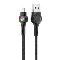 Vipfan Vipfan Colorful X08 USB-A - MicroUSB kábel 3A, 1.2m fekete (X08MK) (X08MK)