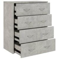 vidaXL betonszürke tálalószekrény 4 fiókkal 60 x 30,5 x 71 cm (342578)