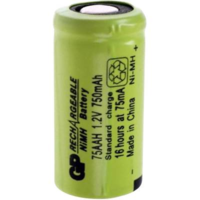 GP Batteries 2/3 AA akku NiMH 1.2V 750 mAh, Flat-Top, GP Batteries GP75AAH (30075AAH)