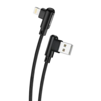 Foneng Foneng X70 USB-A - Lightning derékszögben hajlított csatlakozós kábel 1m fekete (X70 iPhone) (X70 iPhone)