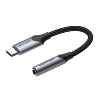 Vention Vention 3.5mm jack - USB-C adapter 0.1m fekete-ezüst (BGJHA) (BGJHA)