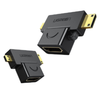 UGREEN Ugreen 20144 video átalakító kábel HDMI Mini-HDMI + Micro-HDMI Fekete, Arany (UG20144)