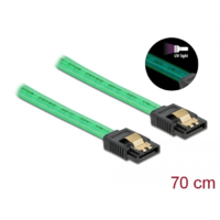 DeLock Delock 6Gb/s SATA kábel UV fényhatással 70cm zöld színű (82112) (delock82112)