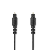 Nedis Nedis TosLink Dugasz x2, PVC, optikai audió kábel, 2m (CAGP25000BK20) (CAGP25000BK20)