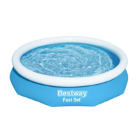 Bestway Bestway Fast Set 57456 kerti medence Fémvázas/felfújható medence Kerek Kék, Fehér (57456)