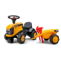 FALK Falk: Lábbal hajtós JCB traktor utánfutóval és kiegészítőkkel - sárga (215C) (215C)