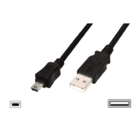 Assmann Assmann USB A --> mini USB összekötő kábel 3m (AK-300130-030-S) (AK-300130-030-S)