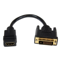 StarTech StarTech.com 8in HDMI to DVI-D Video Cable Adapter - HDMI Female to DVI Male - HDMI to DVI Dongle Adapter Cable (HDDVIFM8IN) - video adapter - HDMI / DVI - 20.32 cm (HDDVIFM8IN)