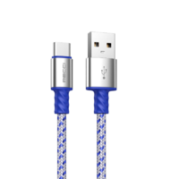 Recci Recci RTC-N33L USB-A apa - Lightning apa 2.0 Adat és töltőkábel - Kék/Szürke (2m) (RECCI RTC-N33L)