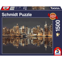 Schmidt Schmidt New York felhőkarcolói az éjben, 1500 db-os puzzle (58382, 18762-183) (58382, 18762-183)
