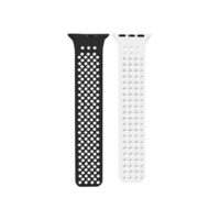 Phoner Phoner Spike Apple Watch S4/S5/S6/S7/S8/S9/SE/Ultra Szilikon Szíj 42/44/45/49mm - Fekete/Fehér (72567)