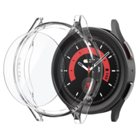 Spigen Samsung Galaxy Watch 5 Pro SM-R925F, Műanyag védőkeret, 9H üveggel, szíj nélkül, Spigen Thin Fit Glass, átlátszó (123763)