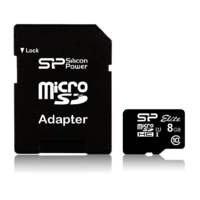 SILICON POWER 8GB microSDHC Silicon Power CL10 + adapter (SP008GBSTHBU1V10-SP) (SP008GBSTHBU1V10-SP)
