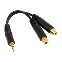 StarTech StarTech.com 6 in. 3.5mm Audio Splitter Cable - Stereo Splitter Cable - Gold Terminals - 3.5mm Male to 2x 3.5mm Female - Headphone Splitter (MUY1MFF) - audio splitter - 15.2 cm (MUY1MFF)