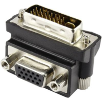 Renkforce DVI - VGA átalakító adapter, 1x DVI dugó 24+5 pól. - 1x VGA aljzat 90°, fekete, Renkforce (RF-4128855)