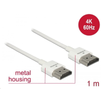 DeLock Delock HDMI-kábel Ethernettel - HDMI-A-csatlakozódugó > HDMI-A-csatlakozódugó, 3D, 4K, 1 m, vékony (85122) (85122)