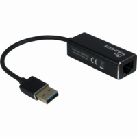 Inter-Tech Adapter USB3.0 > RJ45 Gigabit Lan 1000 MBit/s Inter-Tech Black (88885437)