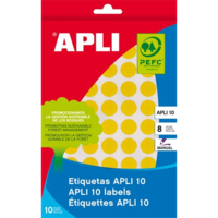 Apli Apli 16mm Kézzel írható kör etikett 432db/csomag - Sárga (02738)