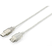 Equip Equip 128751 USB kábel 3 M USB 2.0 USB A Ezüst, Átlátszó (128751)
