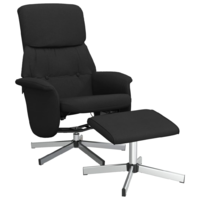 vidaXL fekete szövet dönthető fotel lábtartóval (356668)
