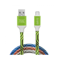 Delight Delight 55436 USB-A apa - USB-C apa 2.0 Adat és töltőkábel - Fehér/Zöld/Piros/Kék (1m) (55436)