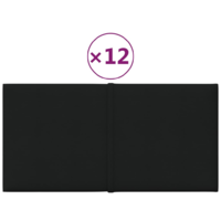 vidaXL 12 db fekete szövet fali panel 30 x 15 cm 0,54 m² (344017)