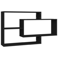 vidaXL 800325 Wall Shelves Black 104x20x58,5 cm Chipboard (800325)