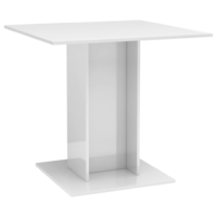 vidaXL magasfényű fehér szerelt fa étkezőasztal 80 x 80 x 75 cm (800258)