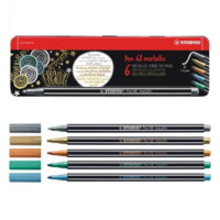 STABILO STABILO "Pen 68 metallic" rostirón készlet 1,4 mm 6 különböző szín fém doboz (6806/8-32) (S6806/8-32)