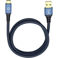 Oehlbach USB 3.0 Csatlakozókábel [1x USB 3.0 dugó, A típus - 1x USB-C™ dugó] 1.00 m Kék Aranyozatt érintkező Oehlbach USB Plus C3 (9326)